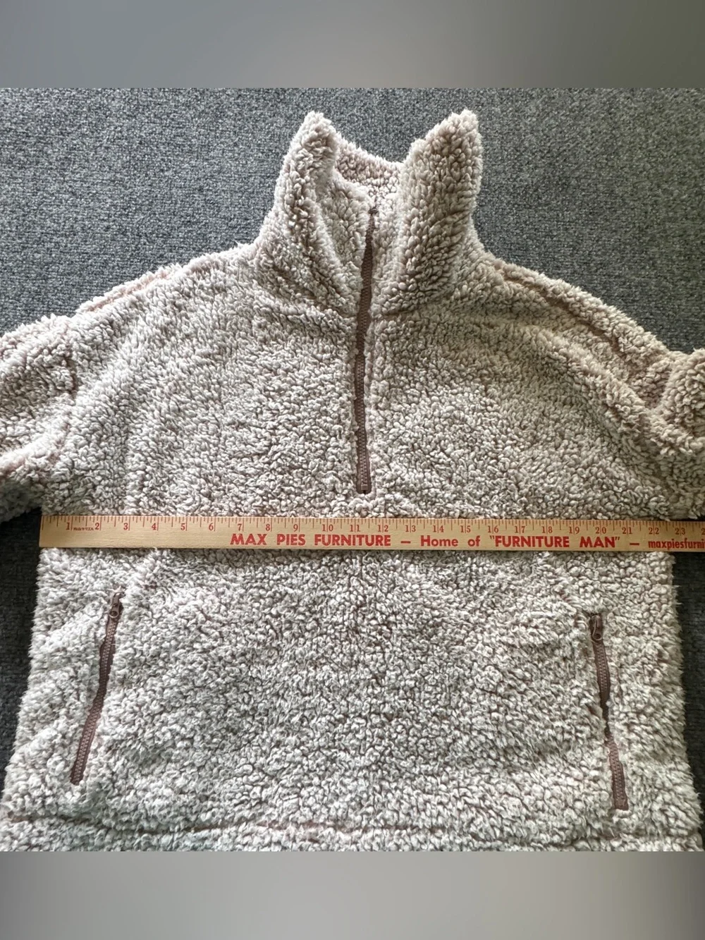 Thread & Supply Wubby Sherpa Fleece Jacket Quarter Zip Smoky Rose Small